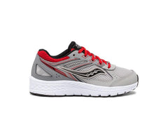 Saucony Big Kid's Cohesion 14 Lace Sneaker Grey / Red | Kids Running