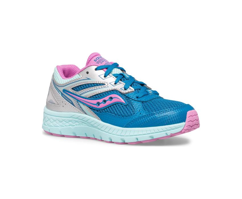 Saucony Big Kid's Cohesion 14 Lace Sneaker Turq / Pink | Kids Running