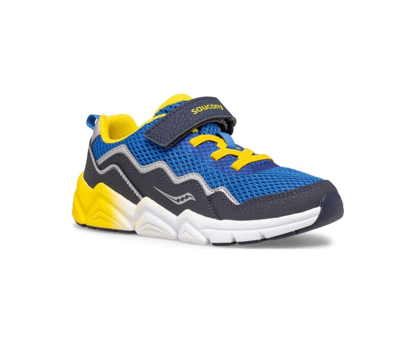 Saucony Big Kid's Flash A/C 2.0 Sneaker Blue / Yellow | Kids Running