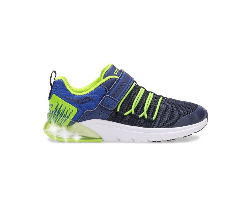 Saucony Big Kid's Flash Glow 2.0 Sneaker Navy / Green | Kids Running