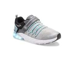 Saucony Big Kid's Flash Glow 2.0 Sneaker Silver / Ice Blue | Kids Running
