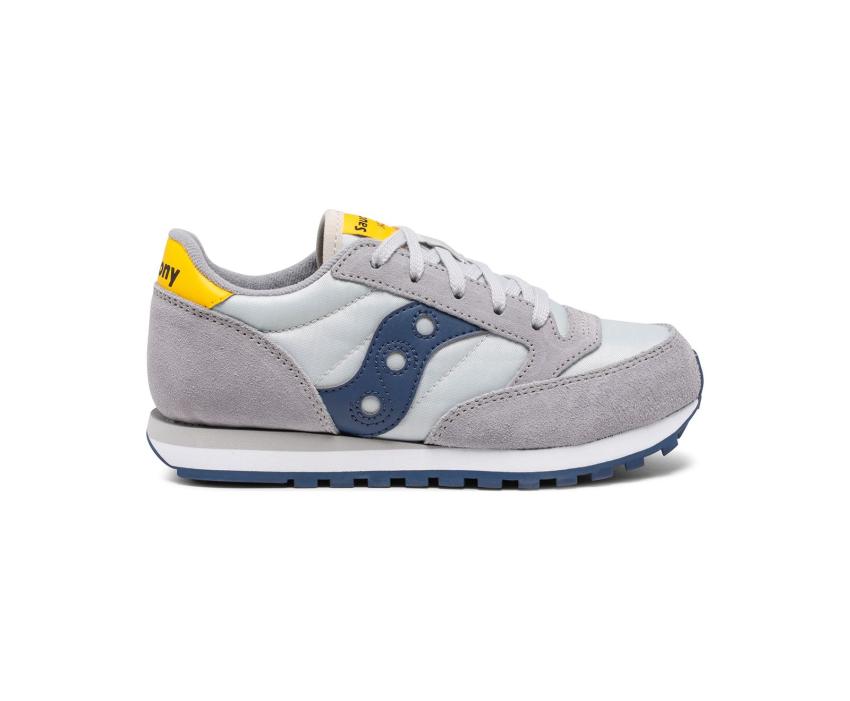 Saucony Big Kid's Jazz Original Sneaker Grey / Blue / Yellow | Kids Running