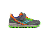 Saucony Big Kid's Peregrine 11 Shield A/C Sneaker Grey / Green | Kids Running