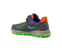 Saucony Big Kid's Peregrine 11 Shield A/C Sneaker Grey / Green | Kids Running