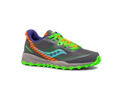 Saucony Big Kid's Peregrine 11 Shield Sneaker Grey / Green | Kids Running