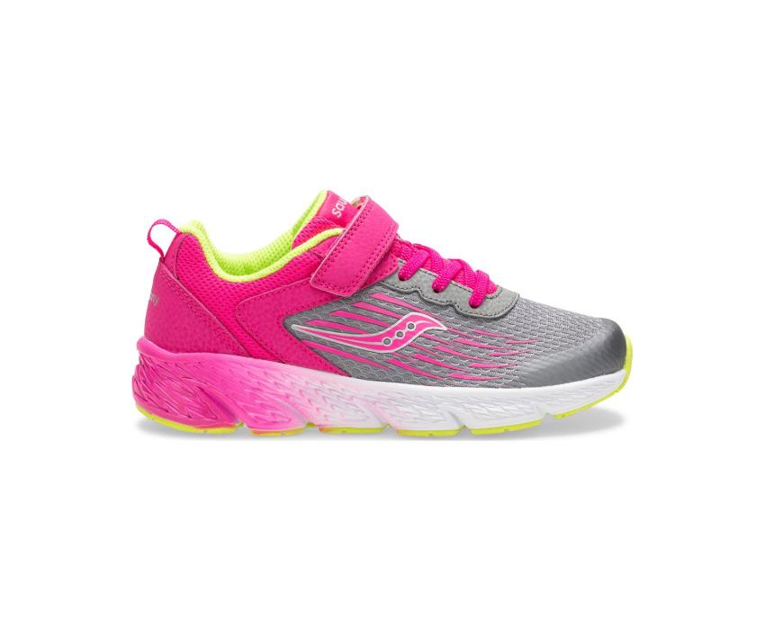 Saucony Big Kid's Wind A/C Sneaker Grey/pink | Kids Running
