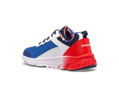 Saucony Big Kid's Wind Lace Sneaker Red / White / Blue | Kids Running