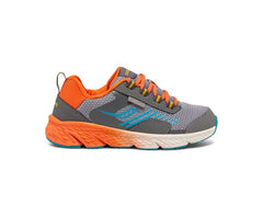 Saucony Big Kid's Wind Shield Sneaker Grey / Orange / Blue | Kids Running