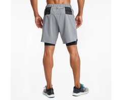 Saucony Doubleback 7" 2-1 Short Castlerock | Men Bottoms