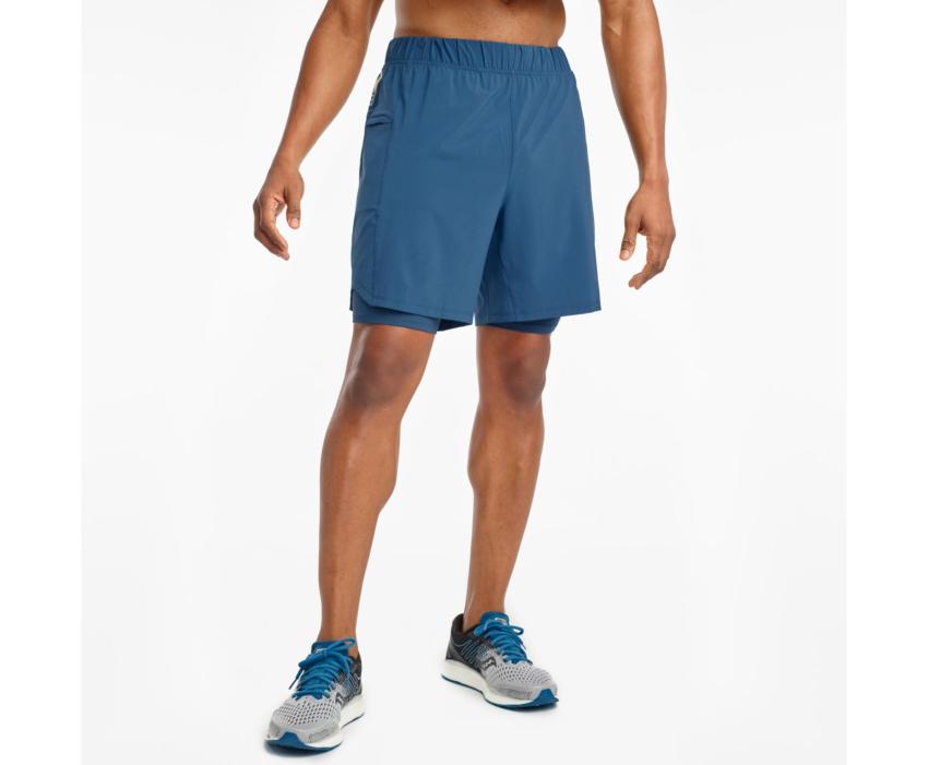 Saucony Doubleback 7" 2-1 Short Ensign Blue | Men Bottoms