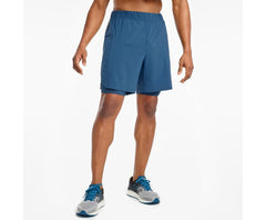 Saucony Doubleback 7" 2-1 Short Ensign Blue | Men Bottoms