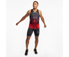 Saucony Elite Singlet Black / Red | Men Tops