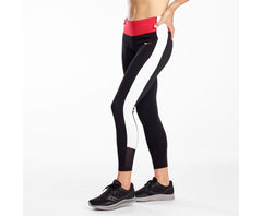 Saucony Fortify 7/8 Tight Black / White / Red | Women Bottoms