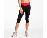 Saucony Fortify Capri Black / White / Red | Women Bottoms