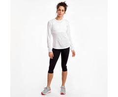 Saucony Fortify Capri Black / White / Red | Women Bottoms