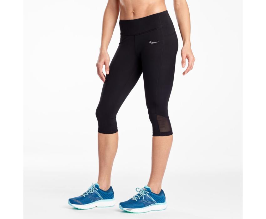 Saucony Fortify Capri Black | Women Bottoms