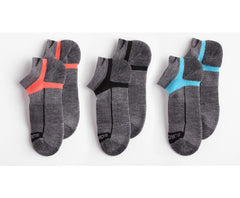Saucony Inferno Merino Wool Blend Low Cut 3-Pack Sock Grey Assorted | Men/Women Socks