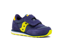 Saucony Little Kid's Baby Jazz Hook & Loop Sneaker Navy / Green / Yellow | Kids Running