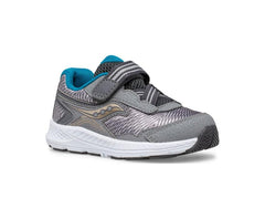 Saucony Little Kid's Ride 10 Jr. Sneaker Grey / Blue / Gold | Kids Running