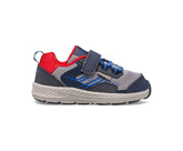 Saucony Little Kid's Wind Shield A/C Jr. Sneaker Navy / Grey / Red | Kids Running