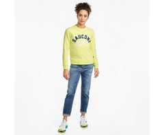 Saucony Logowear Sweatshirt Sunny Lime | Women Tops