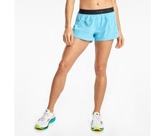 Saucony Outpace 2.5" Split Short Blue Atoll | Women Bottoms