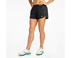 Saucony Outpace 3" Short Black | Women Bottoms