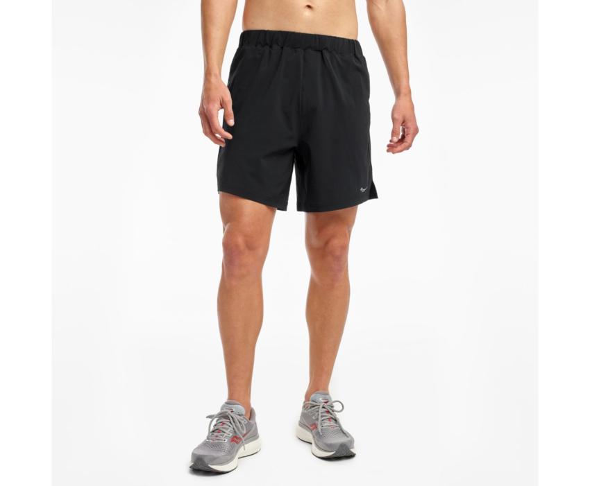 Saucony Outpace 7" Short Black | Men Bottoms