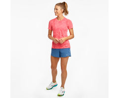 Saucony Ramble Short Sleeve Calypso Coral | Women Tops