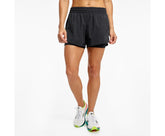 Saucony Rerun 4" 2-1 Short Black | Women Bottoms