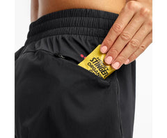Saucony Rerun 4" 2-1 Short Black | Women Bottoms