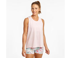 Saucony Rerun Tank Barely Pink | Women Tops
