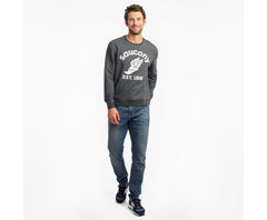 Saucony Rested Crewneck Black Heather | Men Tops