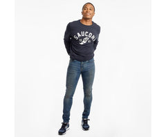 Saucony Rested Crewneck Dark Navy | Men Tops