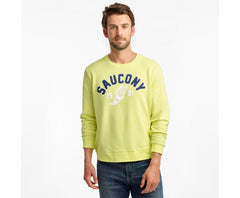 Saucony Rested Crewneck Sunny Lime | Men Tops