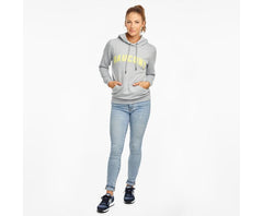 Saucony Rested Hoodie Light Grey Heather | Women Tops