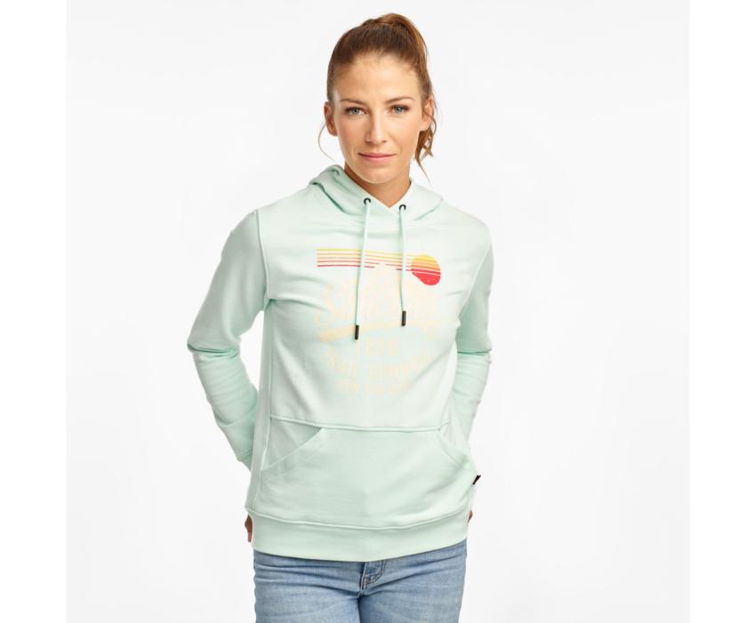 Saucony Rested Hoodie Opal Blue | Women Tops