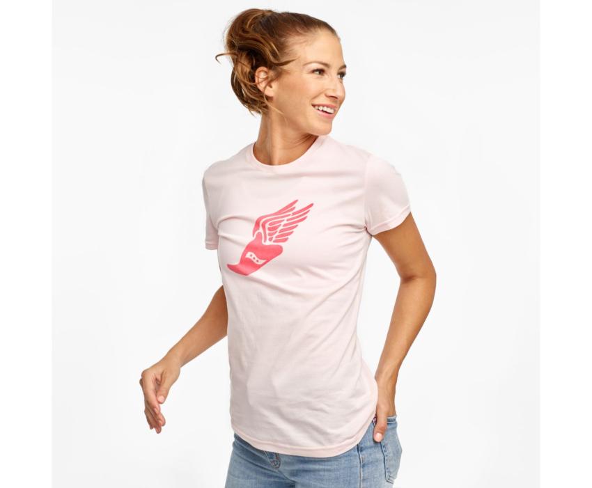 Saucony Rested Short Sleeve Barely Pink | Women Tops