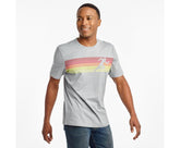 Saucony Rested Short Sleeve Light Grey Heather | Men Tops