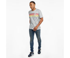 Saucony Rested Short Sleeve Light Grey Heather | Men Tops