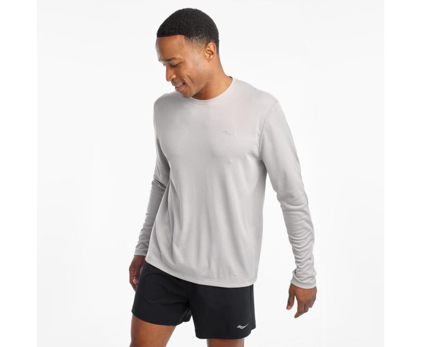 Saucony Stopwatch Long Sleeve Alloy | Men Tops