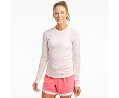 Saucony Stopwatch Long Sleeve Barely Pink | Women Tops