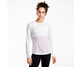 Saucony Stopwatch Long Sleeve White | Women Tops
