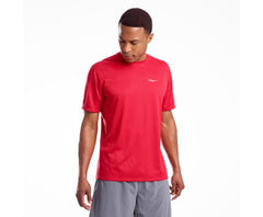 Saucony Stopwatch Short Sleeve Saucony Red | Men Tops