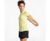 Saucony Stopwatch Short Sleeve Sunny Lime | Women Tops
