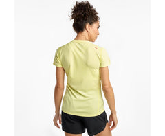Saucony Stopwatch Short Sleeve Sunny Lime | Women Tops