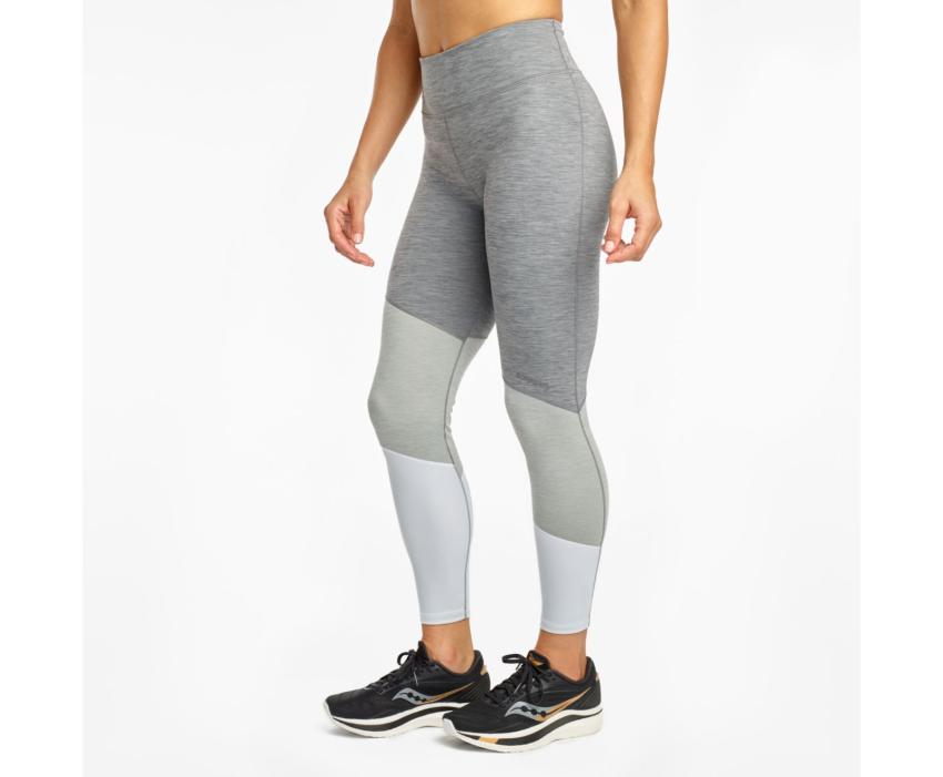 Saucony Beyond The Run Crop Dark Grey Heather | Women Bottoms