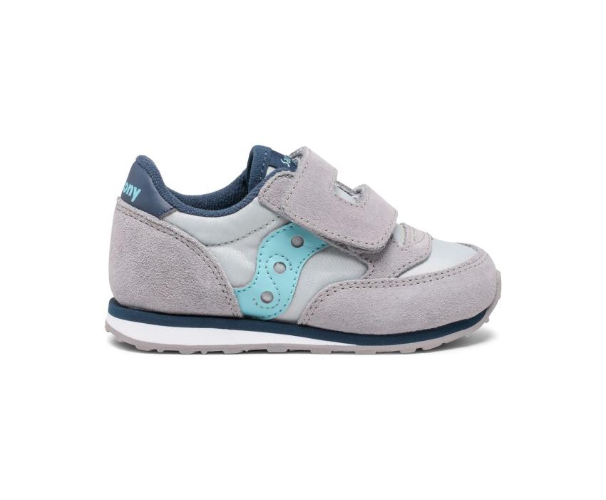 Saucony Big Kid's Big Kids Jazz Hook &amp; Loop Sneaker Grey / Light Blue | Kids Running