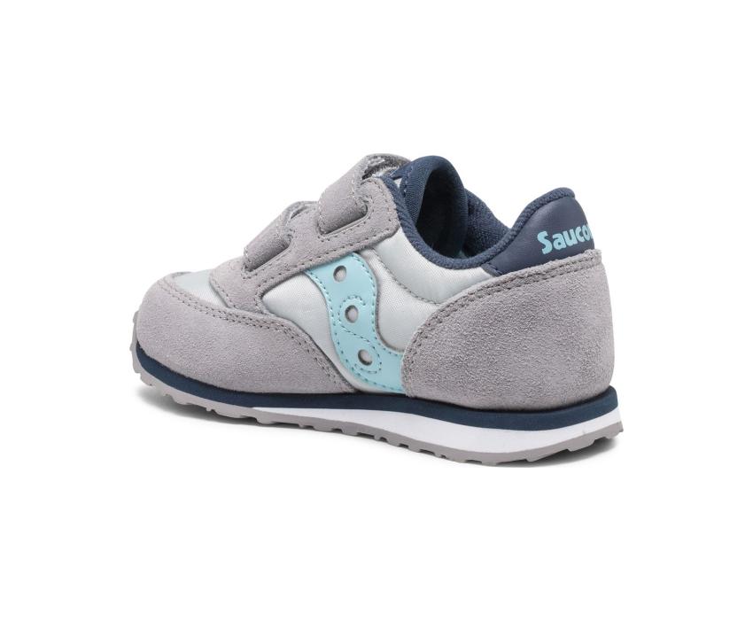 Saucony Big Kid's Big Kids Jazz Hook &amp; Loop Sneaker Grey / Light Blue | Kids Running
