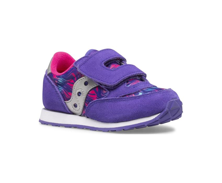 Saucony Big Kid's Big Kids Jazz Hook &amp; Loop Sneaker Purple Swirl | Kids Running